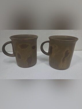 VTG Bennington Potters Vermont Set of 2 Handmade Coffee/Tea Mugs/Cups Pottery